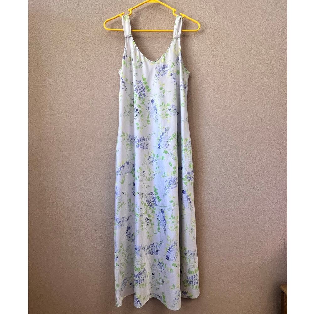 Vintage 80s cabernet floral slip dress medium.